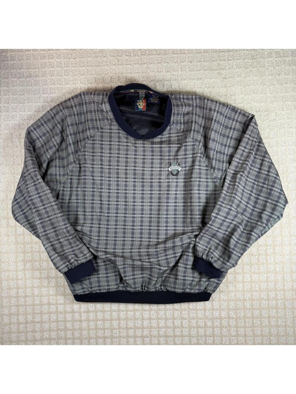 Vintage Sunice Golf Pullover Windbreaker Size L Plaid
